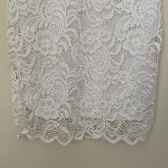 White Lace Scallop Hem Dress - Picture 7 of 10